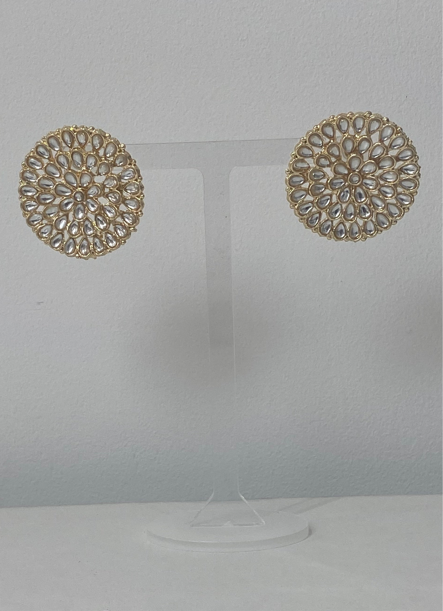 Kundan Large Stud Earrings