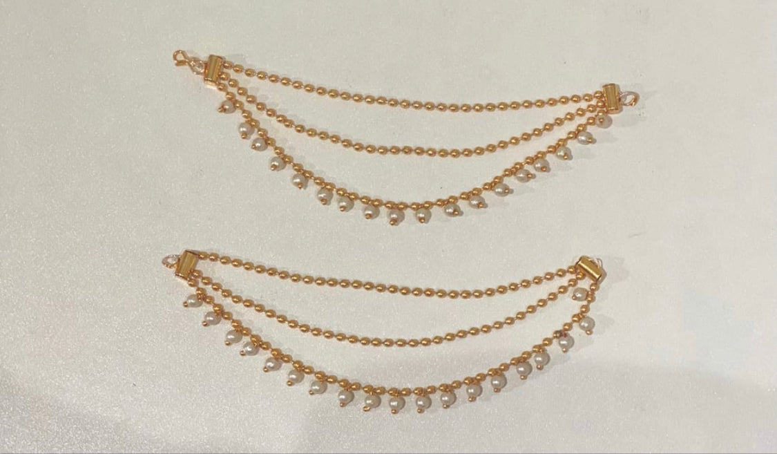 Simple Pearl Sahare Earring Chains