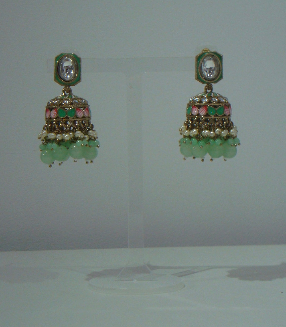 Pearl Kundan Jhumkas