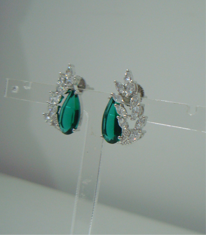 Green AD Stud Earrings