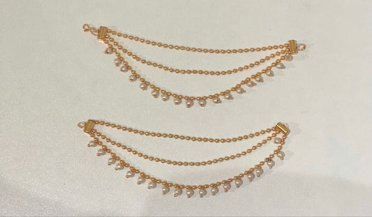 Simple Pearl Sahare Earring Chains