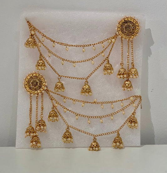 Kriaa Drop Jhumka Sahare Attached Earrings