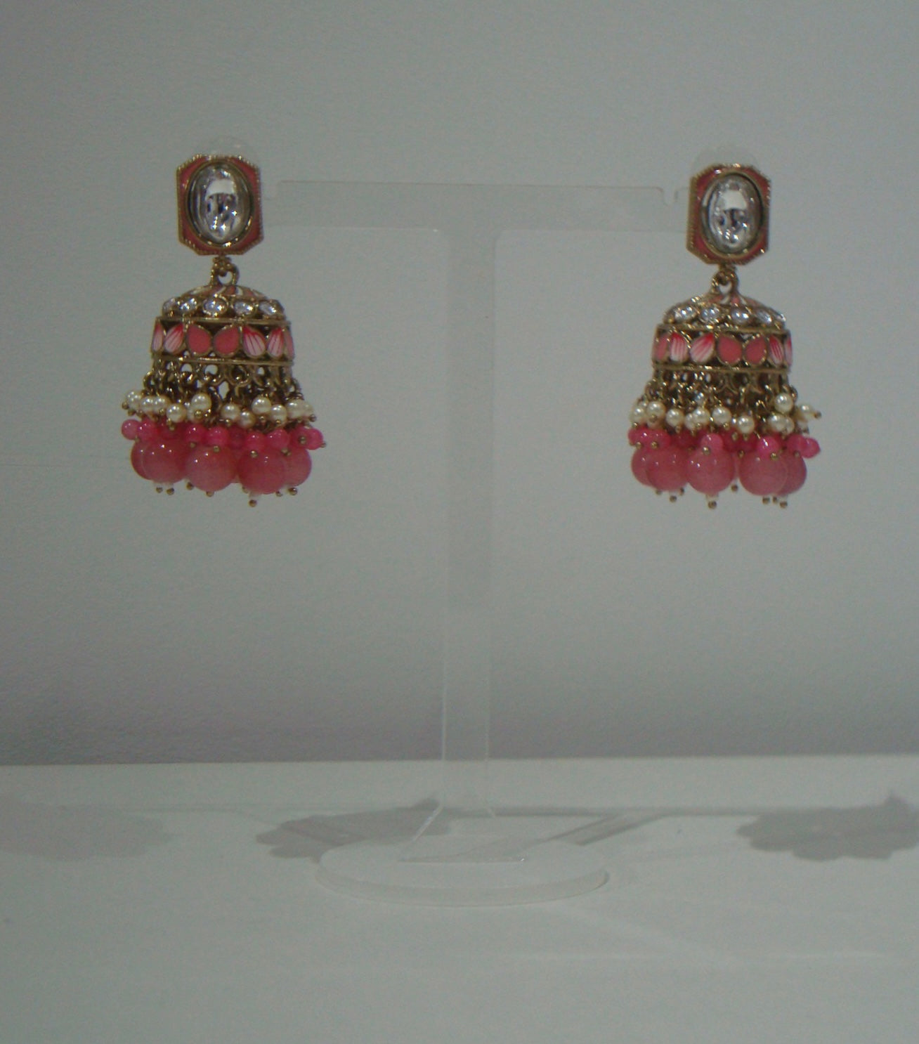 Pearl Kundan Jhumkas