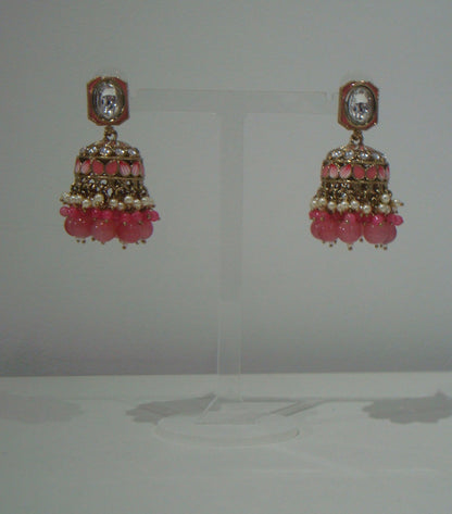 Pearl Kundan Jhumkas