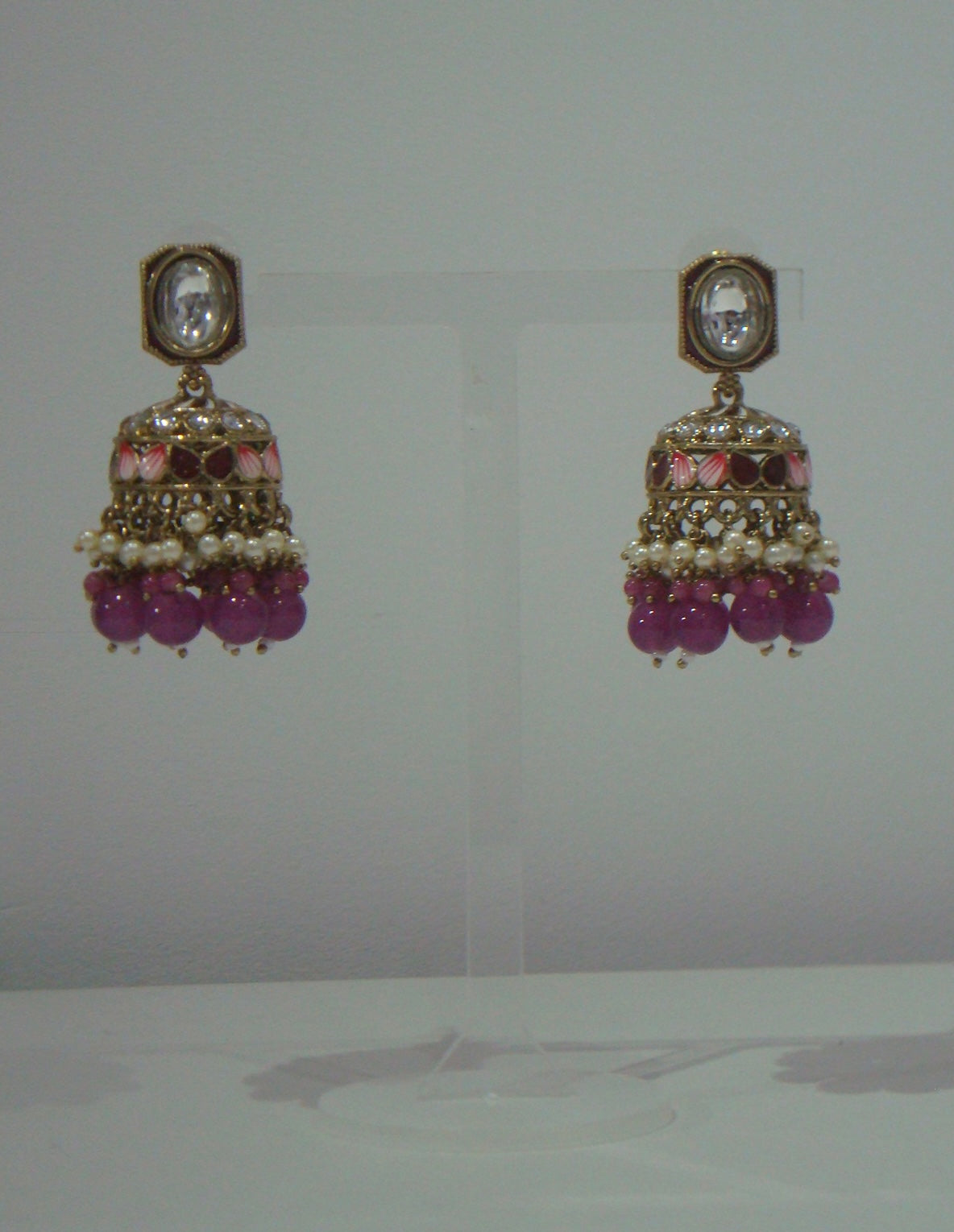 Pearl Kundan Jhumkas